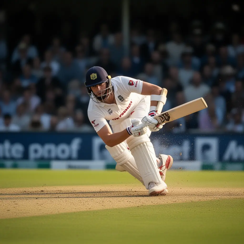 FG99 – Experience the thrill of live cricket betting in Bangladesh Dynamic moment of a cricket batsman diving to make a run with blurred motion capturing the intensity of live cricket betting on FG99 in Bangladesh